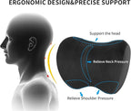 Car Neck Pillow Adjustable Up and Down Style 2 Pack,Car Headrest Pillow for Neck Support Relieves Driving Fatigue, Soft Memory Form and Ergonomic Design Fits Most Heights and Car Seats (Black)