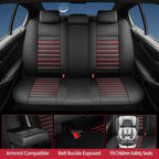 Fit 4Runner Car Seat Covers (5 Seats) for Select Toyota 4Runner 2003-2024 2025 2026 - Full Coverage Leather,Airbag Compatible,Waterproof & All Weather Seat Cushion Protector,Full Set,Black+Red