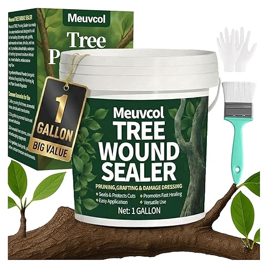 Tree Wound Sealer & Dressing 1 Gallon, Tree Pruning Sealer for Cut, Damaged Bark, Grafting – Effective Tree Repair Sealant for Shrub, Bonsai, Rose, Orchard, Trunk | Horticulture Grade Seal Paint