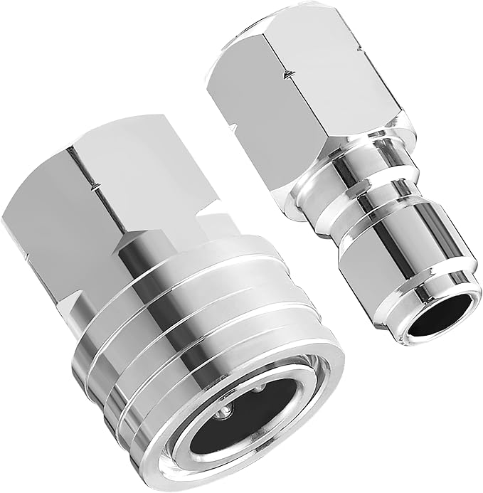 RIDGE WASHER Pressure Washer Adapter Set, 3/8 Inch Quick Connect Kit, Stainless Steel Female NPT Fitting, 5000 PSI, 2 Pack