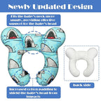 Baby Head Support Pillow for Newborn Toddler, Baby Neck Pillow Upgraded Comfortable Sleep Cushion for Car Plane Stroller Pushchair - Shark B