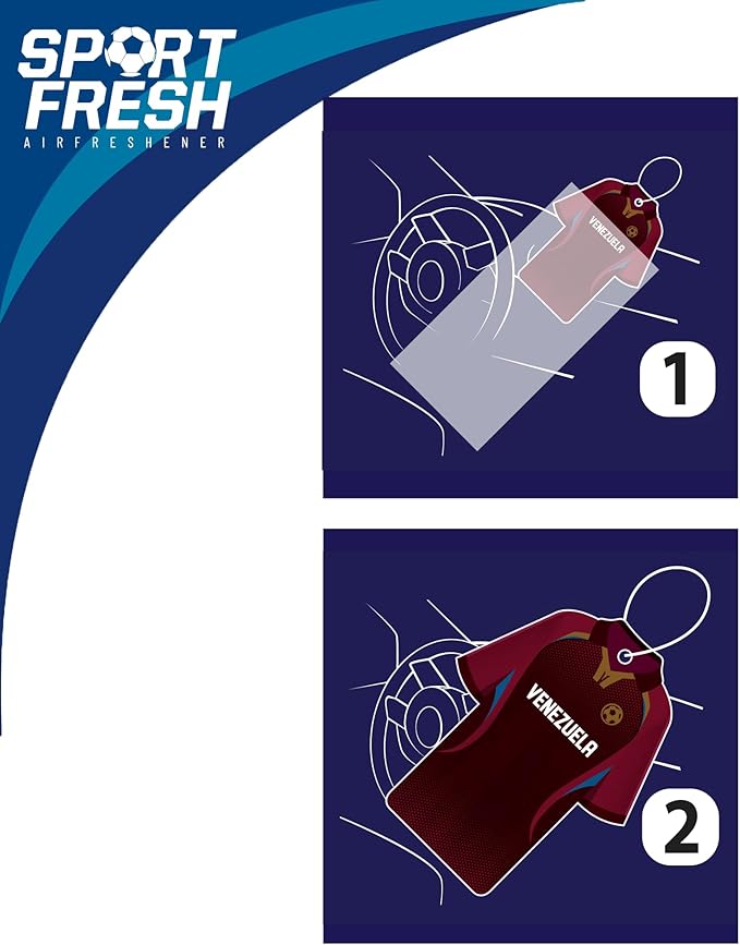 Car Air Freshener Assorted 12 Pack Fan Team Jersey USA|MEXICO|COLOMBIA|BRAZIL ARGENTINA|VENEZUELA Long- Lasting (Team Venezuela, Mix 3 Bubble Gum, 3 New Car,3 Vanilla Black,3 Crystal Black)