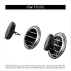 SPIN Essential Oil Car Air Freshener – Vent Clip Design, NEUTRAL WHITE TEA & GINGER, Liquid Free Solid Scent, Long Lasting (3 Pack)