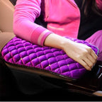 Bling Bling Car Armrest Cover Auto Center Console Protective Cover Luster Crystal Rhinestone Car Arm Rest Cushion Pad Car Interior Accessory (Purple 2)