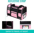 20" Large Cat Carrier Soft Side Dog Carrier Pet Carrier for Medium Small Dogs Cats Collapsible Soft Sided Pet Carrier for Cats Dogs Puppy of 25 lbs, Pink