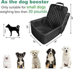Flow.Month Pet Front Seat Cover Pet Booster Seat,Deluxe 2 in 1 Dog Seat Cover for Cars Waterproof Dog Front Seat Cover Pet Bucket Seat Cover with Safety Belt(Black)