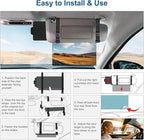 Veharvim Sun Visor Extender for Car (Polarized, UV400, PC Lens, Side Sunshade, Straps&Adjusters), Car Visor Extender Sun Blocker, Visor Extender Attachment, Anti-Glare for Safe Driving(Passenger Side)