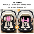 Adjustable Travel Pillow for Toddler, Portable Head Support for Car Seats for Newborn, Banana Stroller Headrest Pillow for Baby, Headrest Head Protection Pillow, Pink