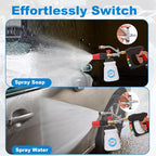 DUSICHIN Pressure Washer Short Gun Foam Cannon 1/4" Quick Connector,Car Wash Foam Gun Kit Dual Connector Accessory,Pressure Washer Nozzle Tips 3/8'' Swivel Quick Connector,Not Use with Garden Hose
