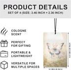 Floral Butterfly Moth Car Air Freshener 4 Pcs, Cottagecore Spring Botanical Wildflower Insect Hanging Air Freshener for Cars Closet Drawer Books, Butterfly Car Accessories for Women