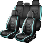 otoez Universal Leather Car Seat Covers 5 Seat Full Set Automotive Seat Protector Replacement Compatible with Most Honda Toyota Chevy Ford, Vehicles, Sedens, Trucks, SUVs (Green+Black,No Pillows)