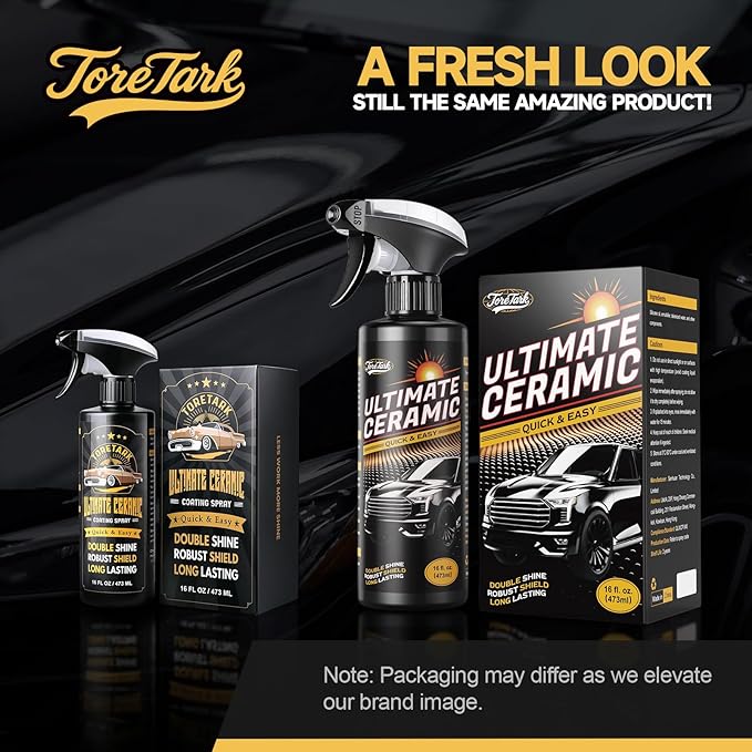 Real Ceramic Coating for Cars Polish (3.38 Fl Oz), Unmatched Shine Car Wax Coating Spray, No Pungent Smell, Quick Detailer Spray Wax, Lasts 50+ Washes Car Paint Sealant