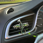 Dargon Air Vent Clips Car Air Freshener 2pcs Bling Green Dragon Car Accessories Enamel Fire Dragon Wyvern Vent Clips Refillable Essential Oil Outlet Diffuser Gothic Decor