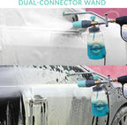 Sooprinse Pressure Washer Foam Cannon with Dual Connector Accessory, Power Washer Soap Cannon with Double Tip Attachment, 5 Power Washer Nozzle Tips, 1/4" Quick Connect, 4000 PSI
