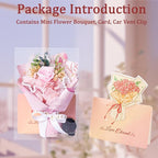 Small Bouquet Car Air Freshener Vent Clips Mini Fresh Flower Bouquet Air Conditioning Outlet Perfume Clip Decoration Essential Oil Diffuser Vent Clip Auto Interior Accessories for Car Decor