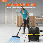 VEVOR 4 Gallon 5.0 Peak HP Wet and Dry Shop Vac， Portable Shop Vacuum and Blower 3-in-1 with Filter, Hose and Attachments for Home and Car Cleaning Black