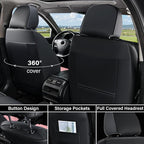 Coverado Front Seat Covers, Car Seat Covers Front Seats, Leather Seat Covers for Cars, Automotive Seat Covers Car Seat Protector Car Accessories Fit for Most Sedans SUV Pick-up Truck(Black&Pink)