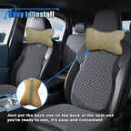 2PCS Car Neck Pillow, Breathable Car Head Neck Rest Cushion, Soft Pillow for Relieving Stiffness, Comfort Car Seat Neck Support Pillow (Beige)