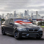 Socira American USA Flag Car Windshield Sunshade Umbrella Foldable Umbrella Sun Shade Windshield Cover Patriot Sunshade Car Accessories Blocks Uv Rays Keeps Cool (57" X 30")