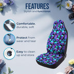 GENANY Sugar Skull Car Seat Covers Set of 2, Breathable Front Seat Covers for Truck Sedan SUV, Spooky Car Accessories, Sugar Skull Gift for Women Men