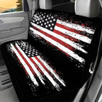 KEIAHUAN 4th of July Car Seat Cover Full Set American Flag Patriotic Breathable Car Front Seat Cover and Rear Bench Cover Set of 4