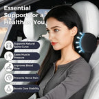 Coverado Car Headrest Pillow, Ergonomic Memory Foam Car Neck Pillow for Driving Seat with Adjustable Strap, Soft PU Leather Breathable Removable Cover Neck Support for Neck Pain Relief