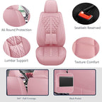 otoez Pink Car Seat Covers Full Set, Leather Seat Cover 5 Seat Waterproof & Breathable Automotive Seat Cushion Protector Full Coverage for Cars Sedens, Trucks, SUVs, Vans (Pink)