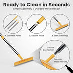 Carpet Rake for Pet Hair Removal – Reusable Cat & Dog Hair Remover Broom with Adjustable 60" Long Handle, Rug Rake Scraper for Carpet, Rugs, Mats, Upholstery & Couch Cleaning