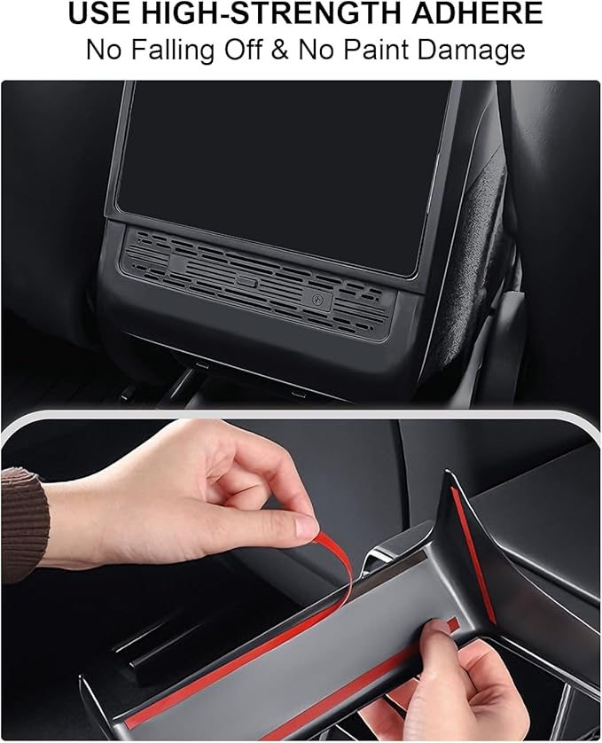 for Tesla Rear Ac Vent Cover & Air Freshener Model Y Juniper Model 3 Highland Accessories 2025 2026 Air Condition Vent Trim Cover with Adapter & Model Y Car Diffuser Set 4 Scents Aromatherapy