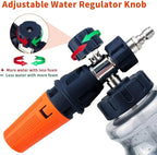 FENG PAI Pressure Washer Foam Cannon with Dual Connector Accessory, 7 Pressure Washer Sprayer Nozzles, Double Tip Attachment For Soap Cannon, 1/4" Quick Connect