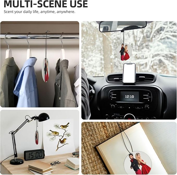 Custom Car Air Freshener with Pictures Logo Design Your Own Customized Gifts for Birthday Christmas Christmas, Round