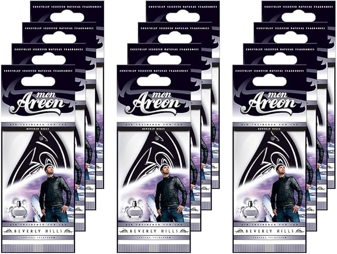 Mon Areon - Modern Classic - Hanging Car and Home Air Freshener - Beverly Hills Scent - 12 Pack