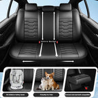 Fit Accord Car Seat Covers Premium Leather for Honda Accord 2012-2025 2026. Waterproof， Breathable, Scratch-Resistant & All-Weather Seat Cushion Protector（Full Set,Black
