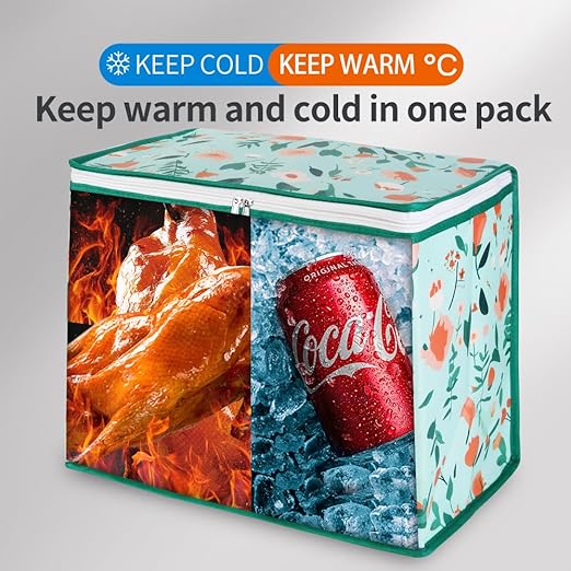 Bodaon 4-Pack Cooler Insulated Food Delivery Bag, X-Large Bags for Grocery/Catering/Shopping, Rideshare Delivery Bag, Thermal Hot Pizza, Large Cold and Frozen, XL Tote, Flower