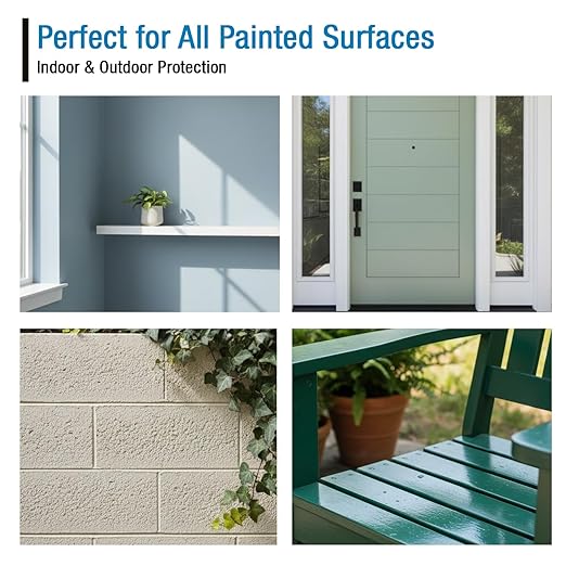 RainGuardPro Acrylic Paint Sealer 5 Gallons | Indoor Outdoor Protection | Water-Based, VOC-Free | Shields Surfaces from Water, UV, Weather | Easy Application | Semi-Satin Finish