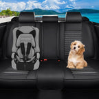 Car Seat Covers Full Set Fit for Toyota RAV4 Hybrid 2016-2025, Premium Faux Leather Car Seat Protector, Breathable, Anti-Slip, Comfortable & Durable (Black&White,Full Set)
