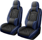Car Seat Covers Compatible with Toyota Camry 2012-2026 Durable Waterproof Automotive Seat Covers Stretchable, Airbag Compatibility, Premium Nappa Leather(Black Blue, 2 Pcs Front with Pillow)