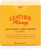 Leather Honey Cleaner Wipes: Clean Leather On-The-Go. 10 Cleaning Wipes for Leather, Faux & Vinyl: Any Color of Couches, Car Seats, Purses, Shoes & Bags. Made in the USA, Non-toxic & Ready-to-Use