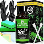 Plastic Restorer for Cars, 60ML Black Trim Restorer, Back to Black Plastic Restorer, High Concentration Ceramic Crystal Hydrophobic Coating Lasting Shine Up to 12 Months+ & UV Protection & Deep Repair