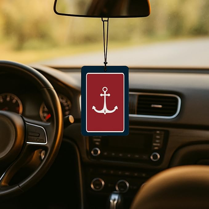 Nautical Navy Blue Car Air Freshener 4 Pcs, Nautical Coastal Boat Ship Wheel Anchor Air Freshener Hanging for Cars Books Closet Drawer, Preppy Blue Car Accessories for Women Men