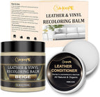 8.8oz Leather Recoloring Balm with 100ml Mink Oil,Beige Leather Repair Kit for Furniture,Leather Repair Cream,Leather Scratch Repair for Car Interior,Leather Conditioner for Couch