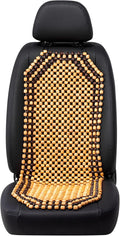 Road Comforts Wood Beaded Seat Cover Back Massage Cushion for Stress Free - Keeps Back from Getting Sweaty While Driving 1PC (Beige)