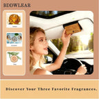 Car Air Freshener Wooden Visor Clip, Car Odor Eliminator Air Purifier with Scent Refills, Universal for Men Women, Vehicle Fragrance Diffuser for Car Truck SUV, 3 Pack (Amber Coconut Pine), Clip Included