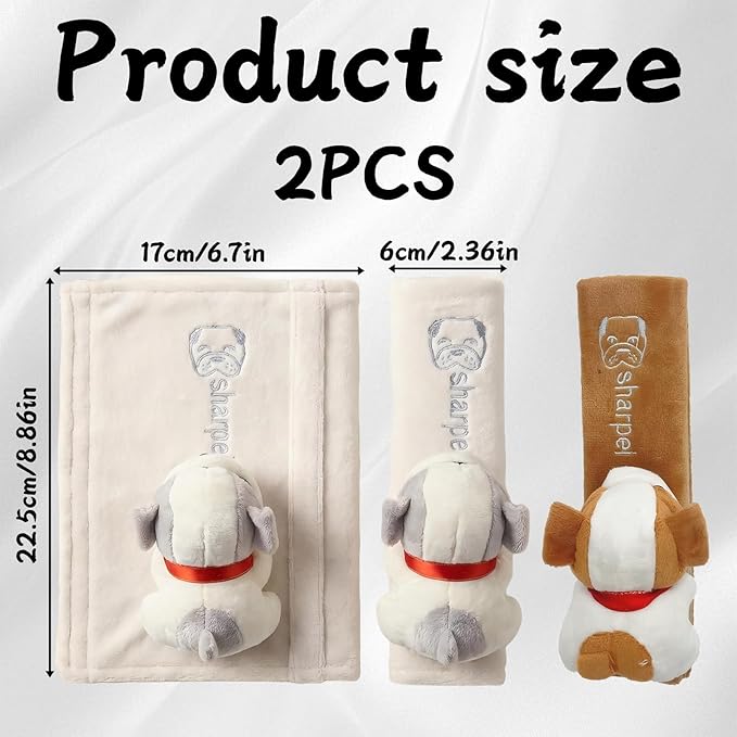 2-Pack Ultra-Soft Seat Belt Pads | Universal Comfort & Protection for People & Pets，Soft and Comfort