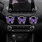 Dotesy 2 Pack Bling Bling Butterfly Air Vent Clips Crystal Butterfly Car Air Fresheners Vent Clips Diamond Cute Car Interior Decor for Women (Dark Purple)