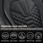 Coverado Leather Seat Covers, Car Seat Covers Full Set, Black Seat Covers for Cars, Car Seat Protector Waterproof, Car Seat Covers Front Seats and Back Universal Fit for Most Cars