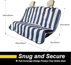 Back Seat Cover for Car Trucks Van SUV,Waterproof Rear Bench Towel Seat Covers for Dogs and Kids,Automotive Backseat Protector (Blue Stripe)
