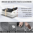 Coverado Car Seat Covers Full Set, Luxury Faux Leather Seat Covers for Cars, Waterproof Car Seat Protector, Gray Car Seat Cover, Universal Automotive Seat Covers Fit for Most Sedan SUV Trucks
