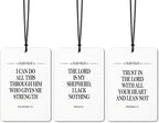 Minimalist Christian Car Air Freshener 3 Pcs, Religious Bible Verse Scripture Hanging Air Freshener for Cars Closet Drawer Books, Christian Room Car Accessories Mirror Decor for Women