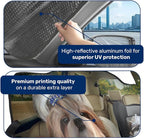 GENANY Cute Shih Tzu Dog Family Funny Windshield Sun Shade for Car SUV Truck (55x30 Inches), Sun Shade Windshield for Windows, Protector Blocks UV, Spring Car Decor
